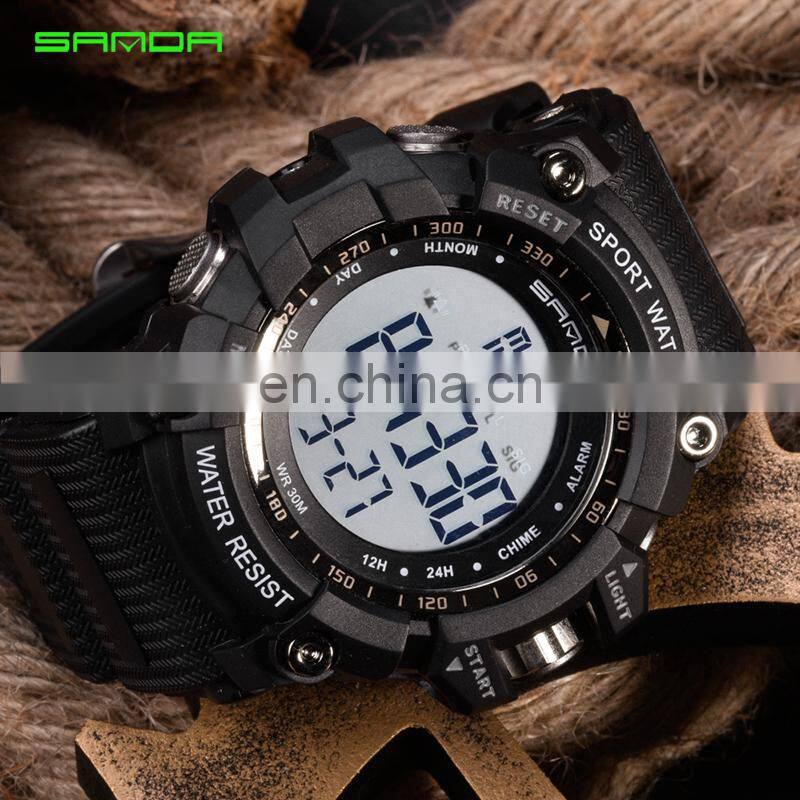 SANDA 359 Hot Selling Design Cheap Price Men Sport LED Light Watches Silicon Band Watch