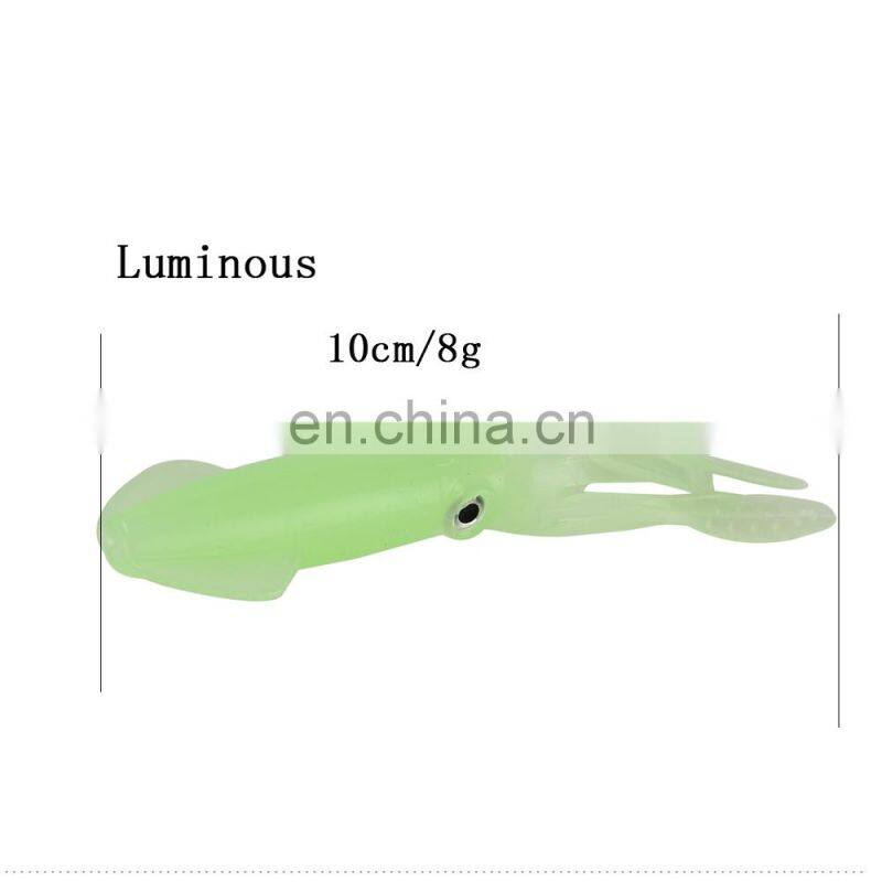 JOHNCOO Soft Bait Fishing Worms10cm 8g Soft Luminous Squid Lure High Quality Octopus Fishing Lure Bait
