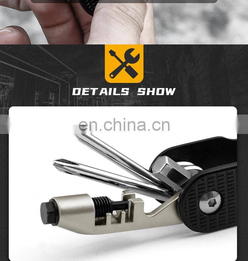 Outdoor cycling tool knife 10-in-one multi-functional easy to carry hexagon socket wrench maintenance chain tuner