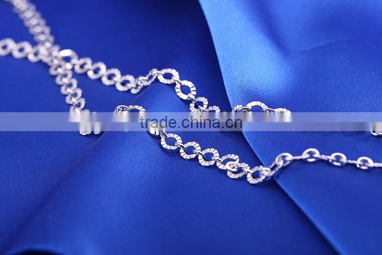 2015 fashion rhodium plated dimond cut chain necklace jewelry accessories