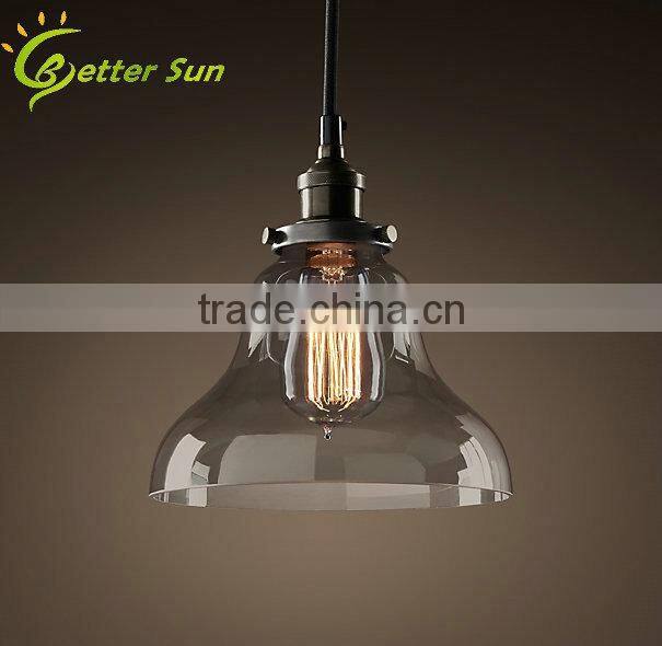 Antique Copper Glass Ceiling Lamp led Modern Pendant Light