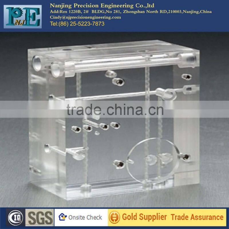 High precision custom drilling acrylic block