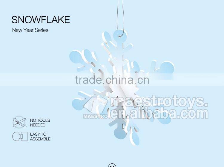 2PCS new year ornament 3d puzzle Snowflake