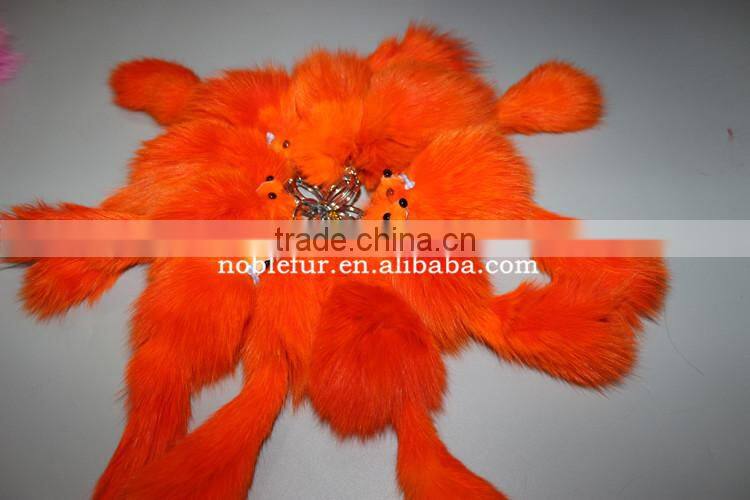 New Arrival White Small Fox Fur Keychain For Mobile Natural Real Fox Fur