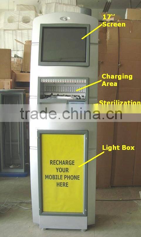 Mobile phone charging vending station