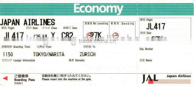 printing direct boarding pass card and luggage tag