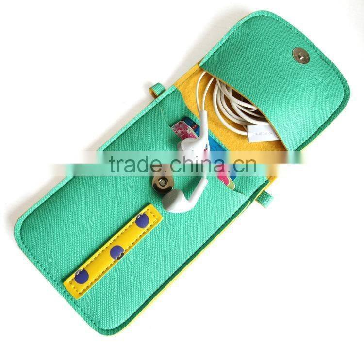 Wholesale cute cartoon high quality pu mobile phone carry bag