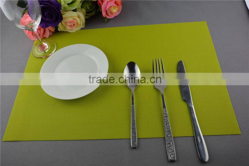 Table decoration PVC gold placemat solid color pure color bright color grass green placemat 45*30cm