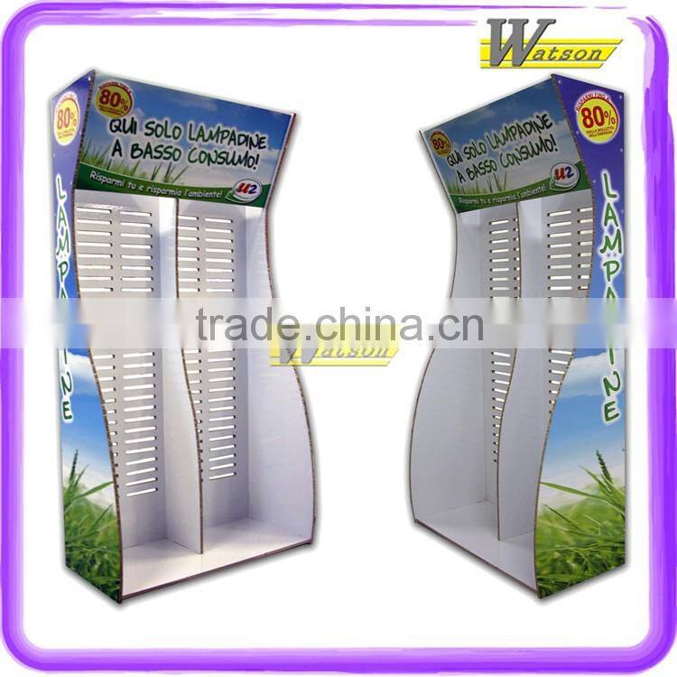 Small appliances flashlight electronics corrugated peg hook floor display stand rack