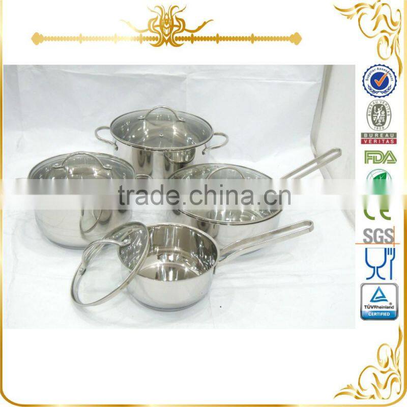 Mirror finish stainless steel cookware set with new design handle and knob MSF-3993