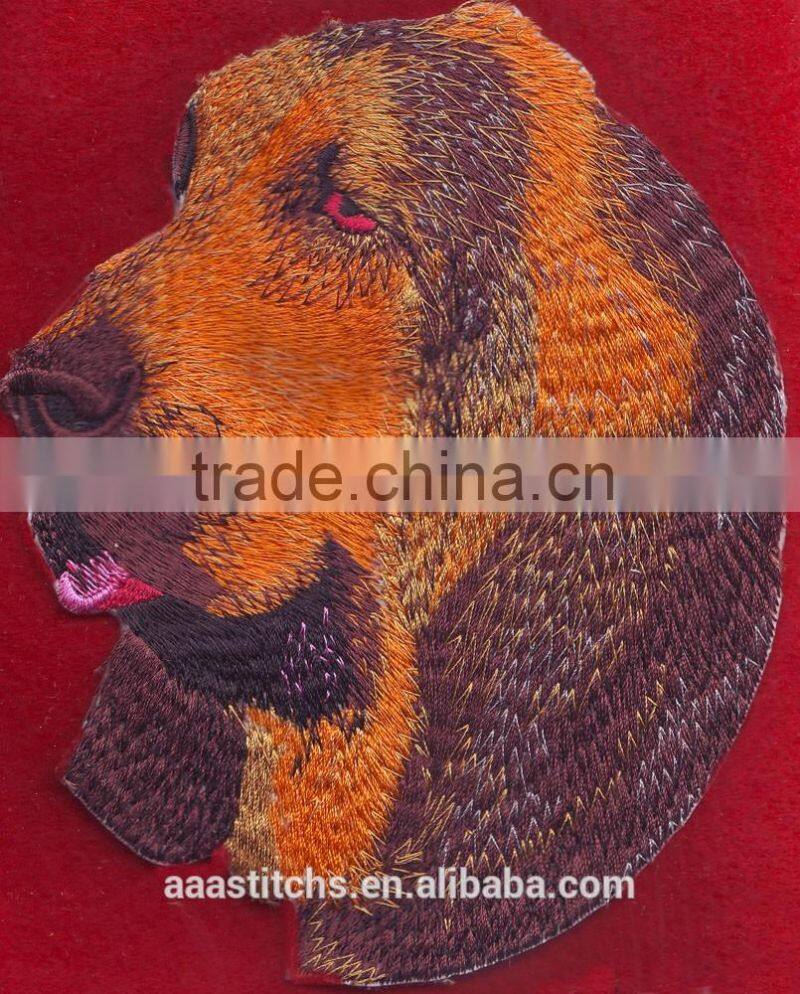 2016 Dogs logo custom Iron-on personalized embroidery patch,customized self-adhesive embroidery patch