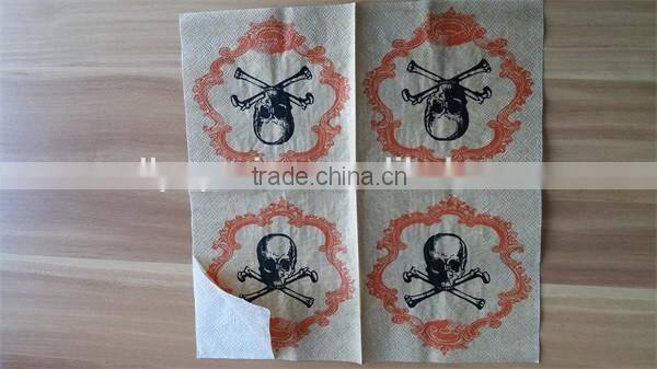 Natural Color Disposable Printed Lenchon Napkin/kraft brown napkin paper