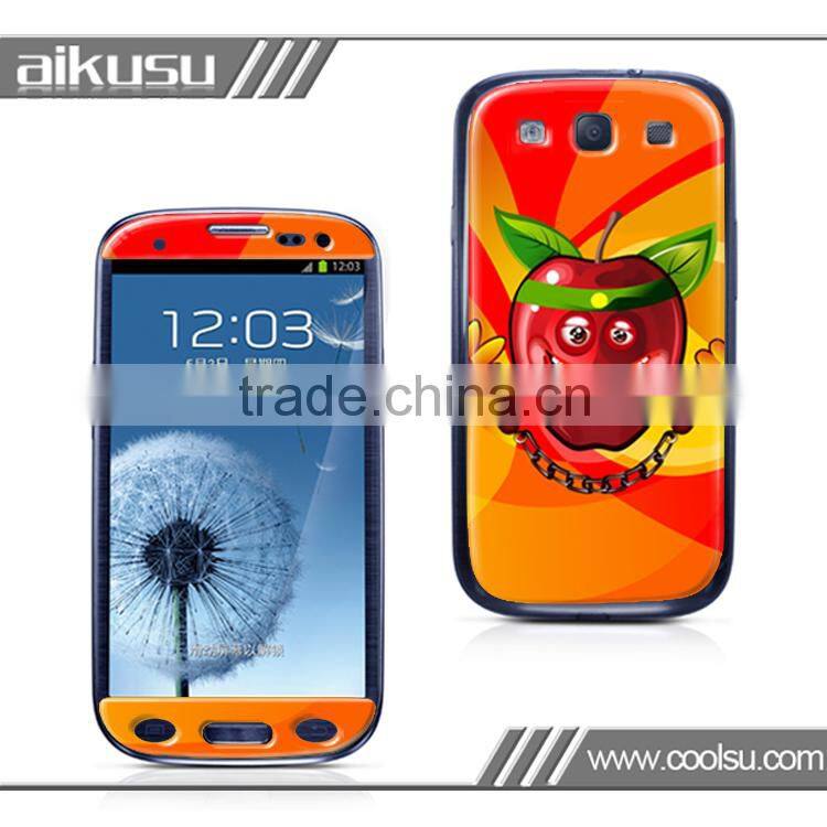 Fresh and fruit design cell phone epoxy skin stickers for samsung s3