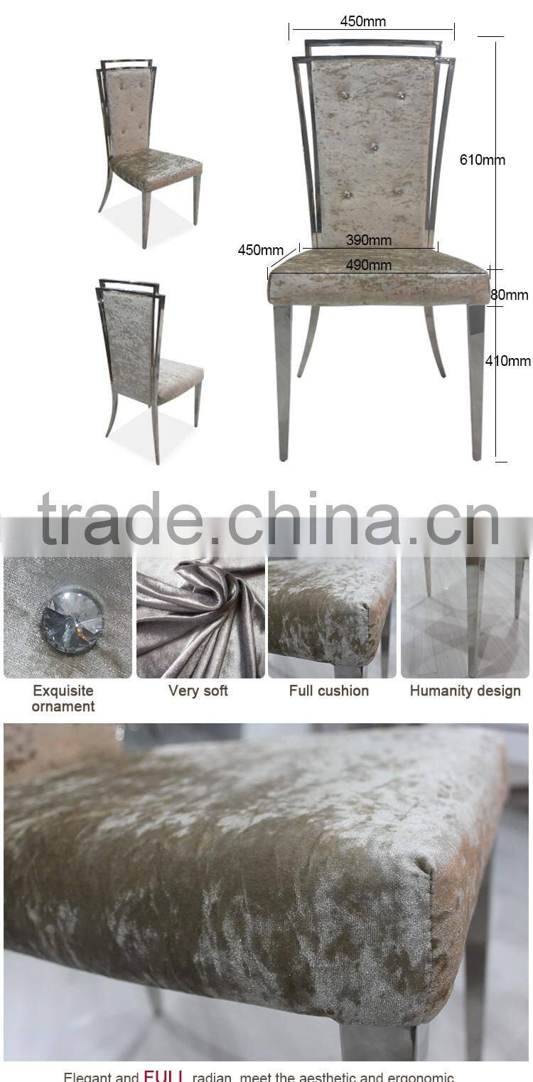 stainless steel modern fabric restaurant chair restaurant dining chair