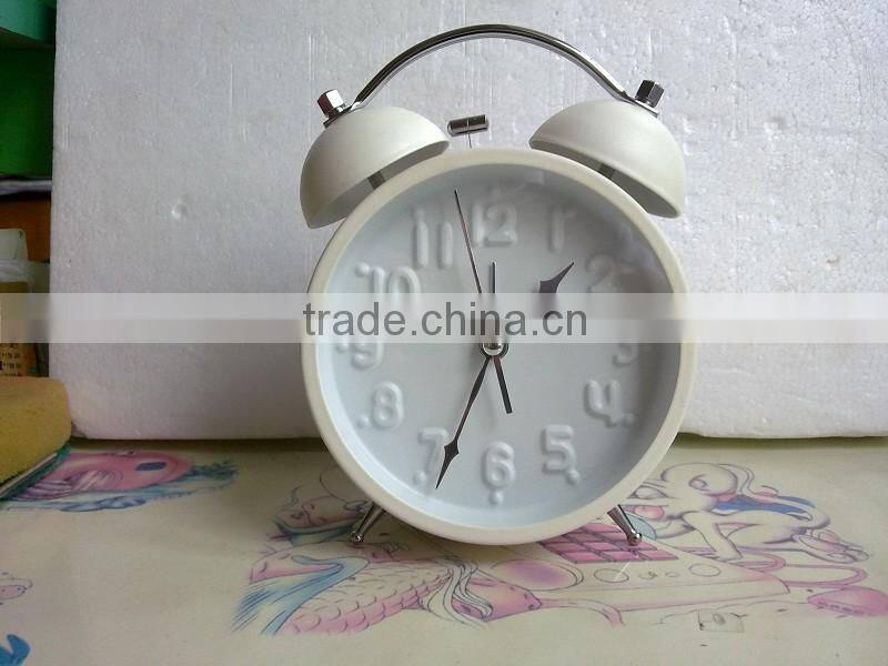 3D number scale 3.5" metal twin bell alarm clock
