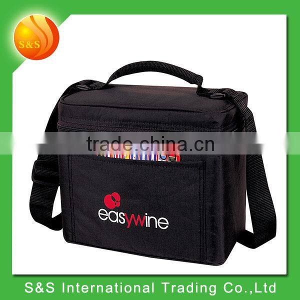 420D nylon casual insulated disposable cooler bag with front pocket