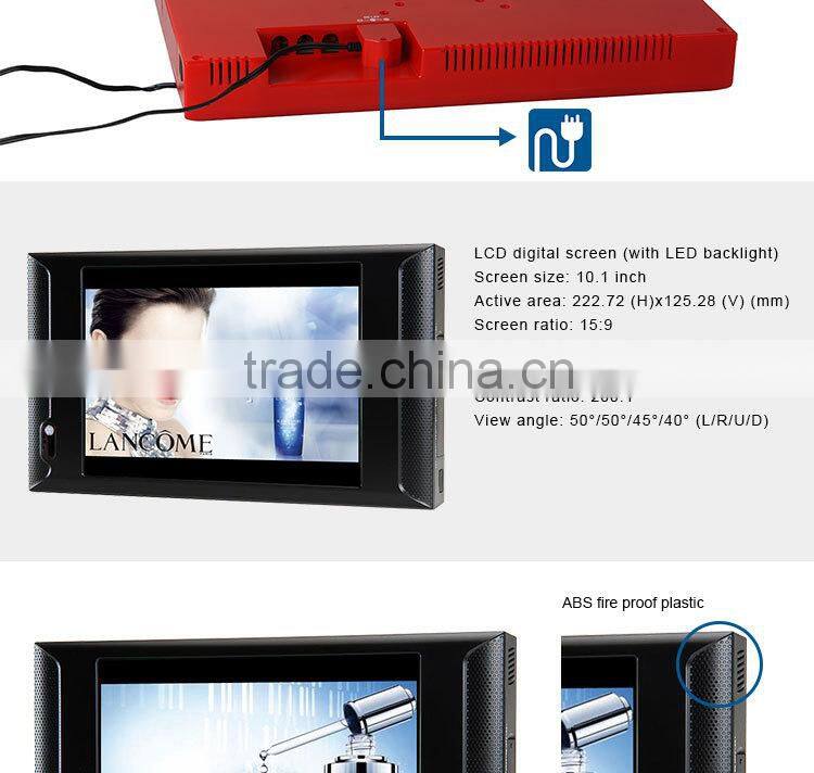 FlintStone 10 inch indoor digital video monitor, promotional commercial kiosk video player, USB upgrade commercial video signage