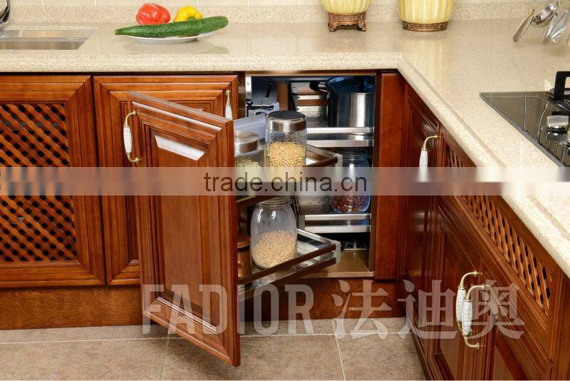 Solid wood & stainless steel kitchen cabinet-G005