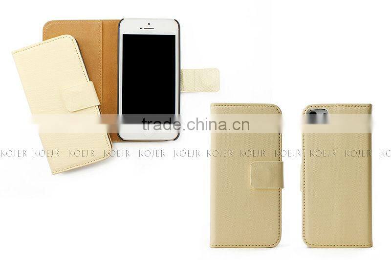 Book Style PU Leather Flip Case for iPhone 5