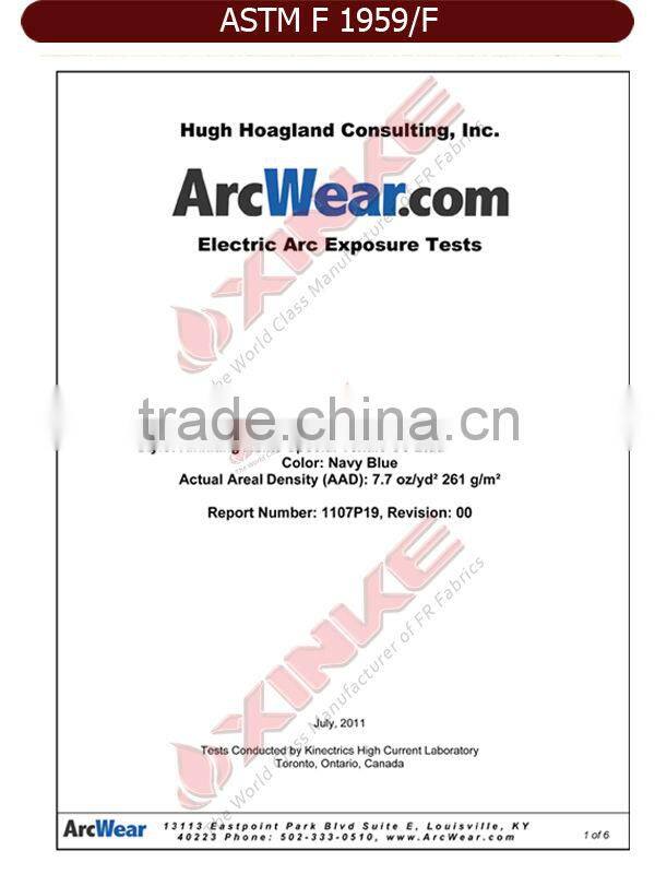 permanent FR aramid arc flash protective overall fabric