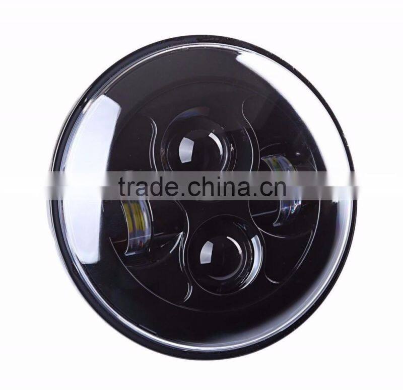 LED Headlight Fits Harley Chopper Motorcycles - 7 Inch Round Projector LED Headlights