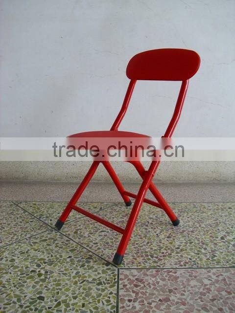 Wholesale cheap metal folding stool kids stool kids chair with PVC seat and back for living room