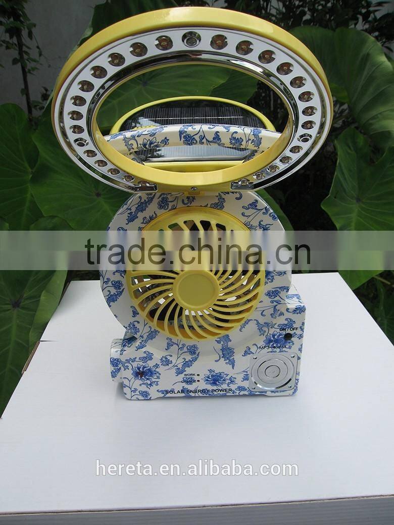 Shenzhen factory direct sale multifunction solar power bank with radio and fan