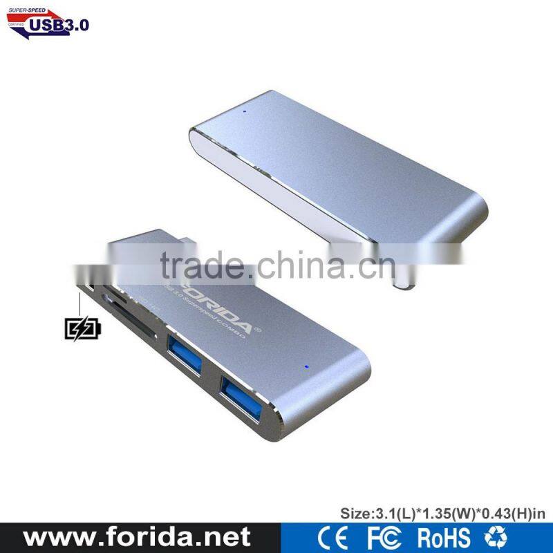 New design high quality Type C usb hub combo with card reader