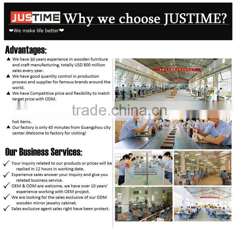 Solid hardwood mirror display cabinet