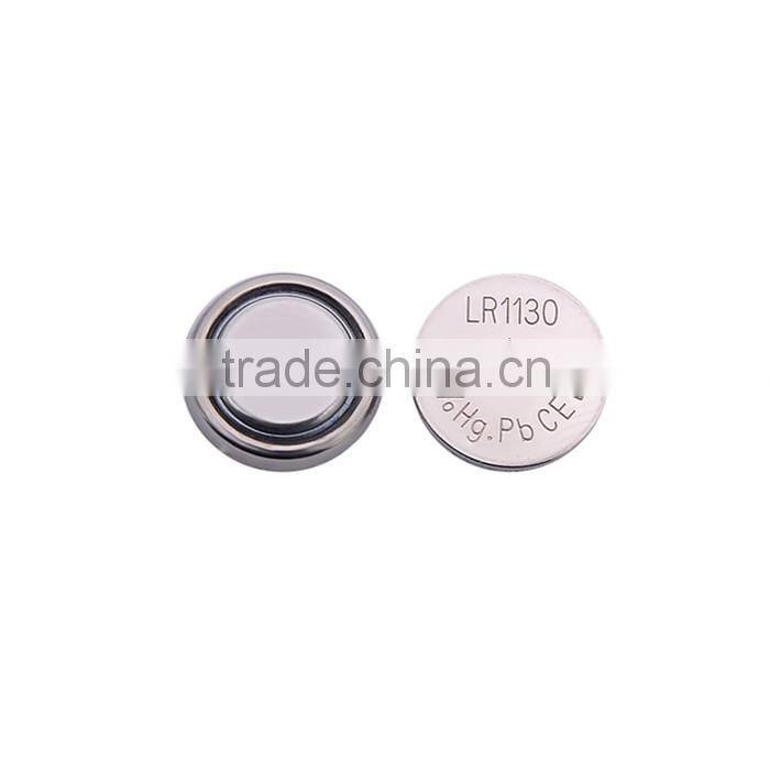 Mercury and cadmium 0% hg pb battery AG10 AG13 alkaline button cell LR1130 LR44 manufacturer