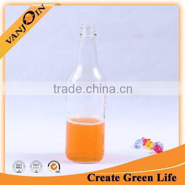 Transparent round shaped vodka glass bottle