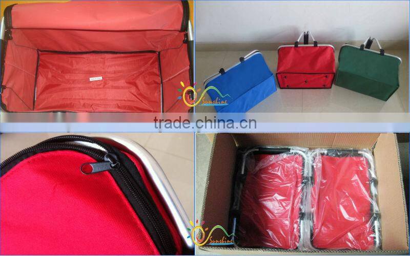 Aluminium frame collapsible 600D polyester insulated picnic basket