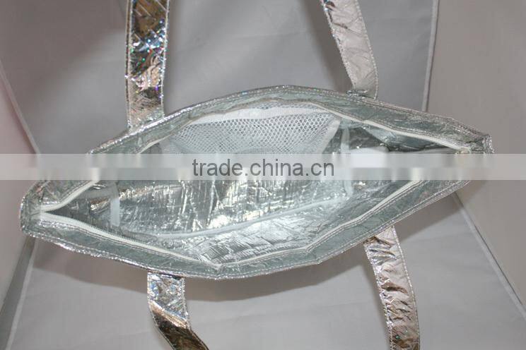 Non woven metallic cooler bag for frozen food