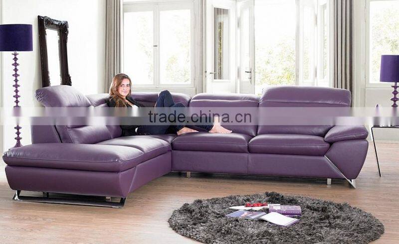 2016 Modern Design Top Grain Leather Sectional Sofa Furniture 8072