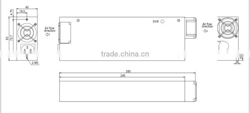 UL approved meanwell ipc-300a 1U ATX P4 300w industrial power supply