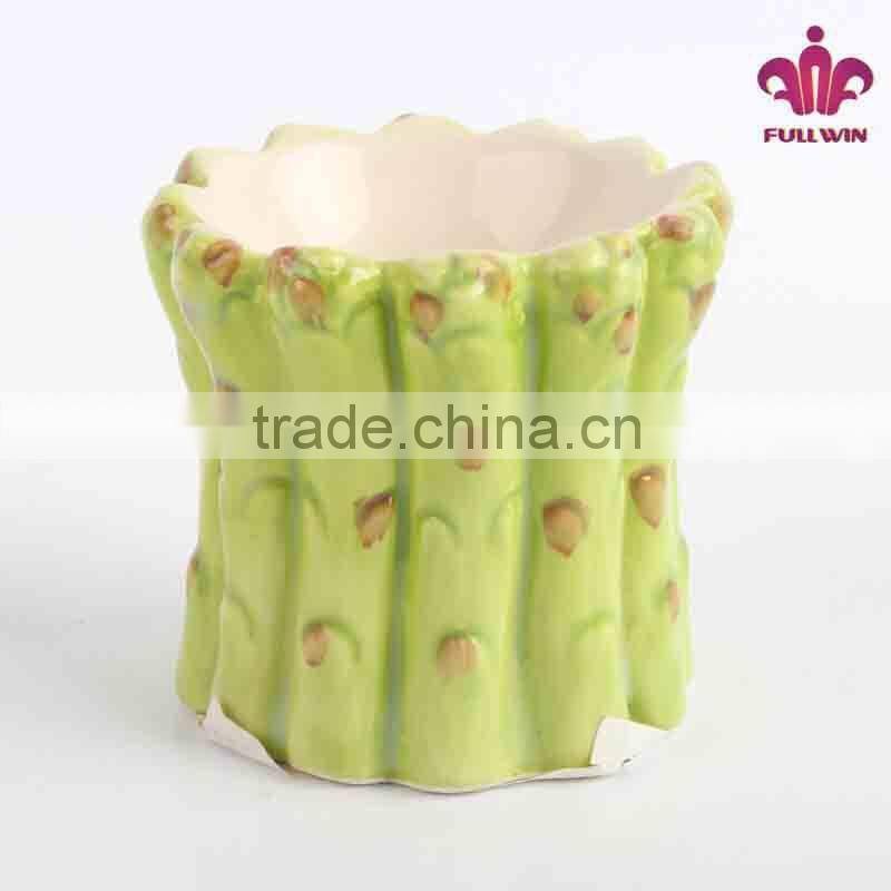 Asparagus design ceramic panited egg holder,egg cup for table decoration