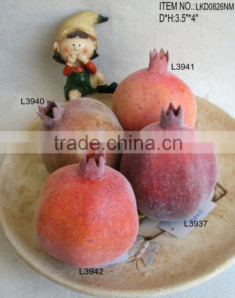 decorative artificial foam pomegranate fruits 3.5"*4" with emulation sugar for havest home decoration