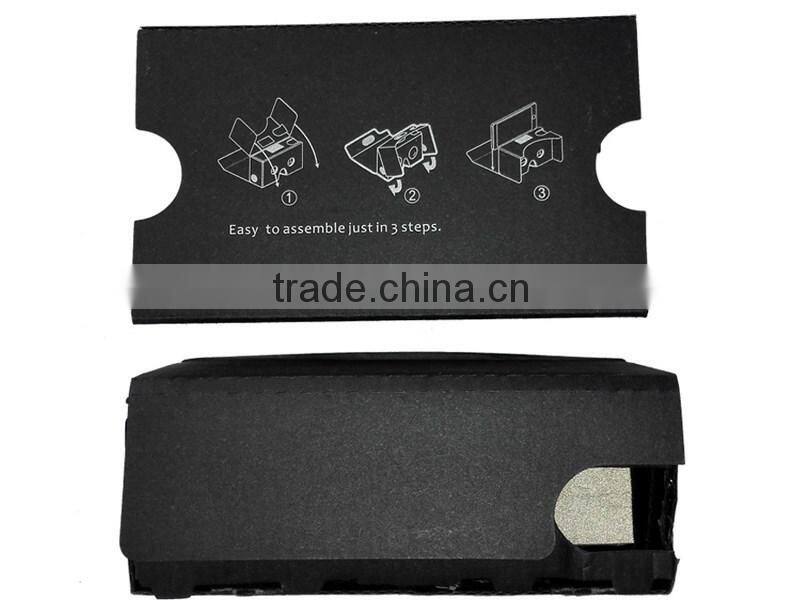 Hot sell Google Cardboard black 2.0 with straps DIY Google cardboard 3D VR glasses