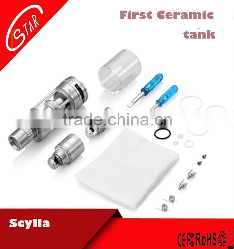 2015 Factory wholesale Scylla ceramic coil sub ohm tank for ecig