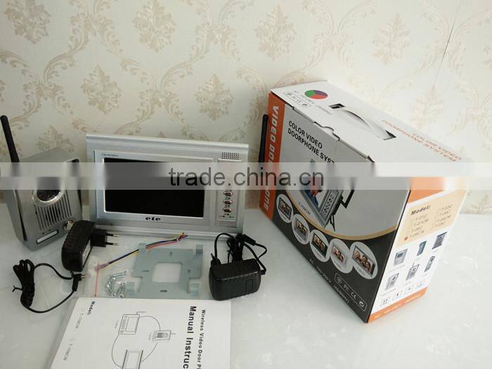 7 inch China manufacturer COMS video recording and photo taking Wireless video door phone wireless door bell hidden camera
