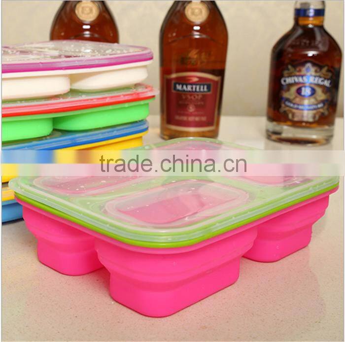 Silicone Collapsible Lunch Box (Extra Large) with Two Compartments lunch box silicone