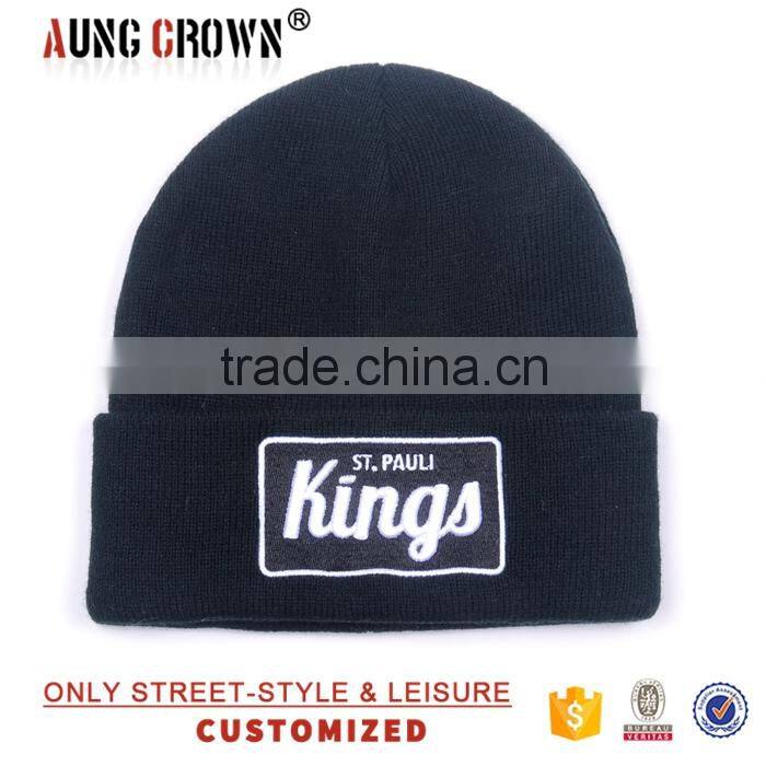 wholesale your own logo winter beanie custom embroidery