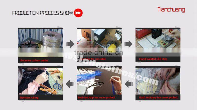 Full color led costume robot,custom led light zippered jumpsuit,recharagble lights led dance costumes