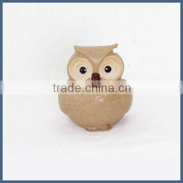 Top selling cheap small beige ceramic owl ornaments