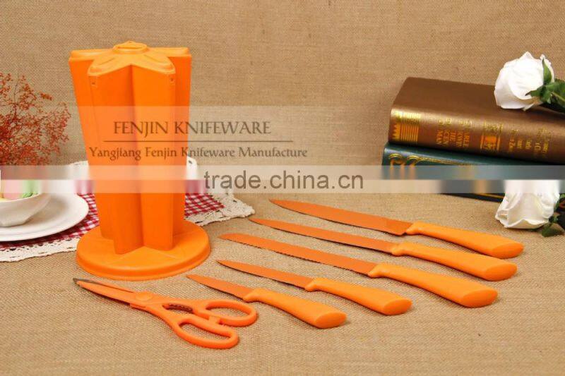Item For Promotion/Plastic Handle Knife Block Set