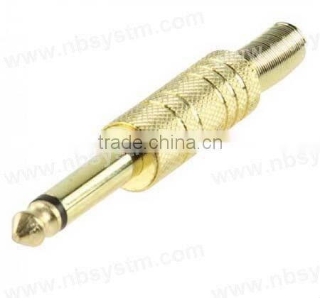 6.35mm mono plug metal with spring