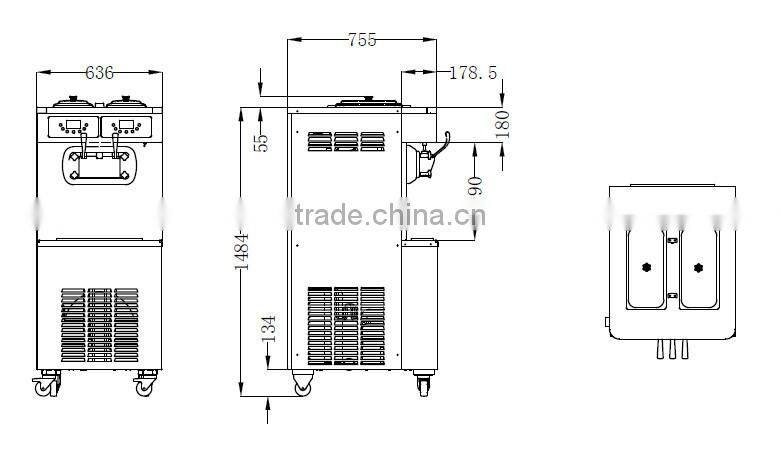 CE ETL approve S520F double compressor soft ice cream.machine