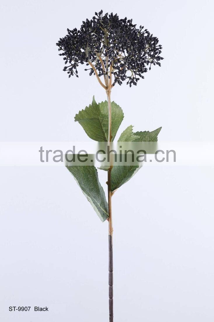 64 cm Plastic Hydrangea Spray with 4 Printed Leaves Artificial Flower