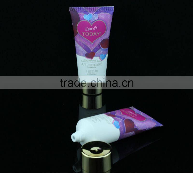 60ml cosmetic pe soft tube for natural foundation with metallic cap