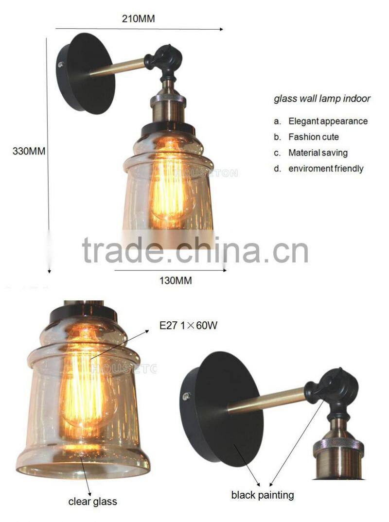 Hand blown glass lamp shade wall lamp antique,Glass lamp shade wall lamp antique,Wall lamp antique W3058